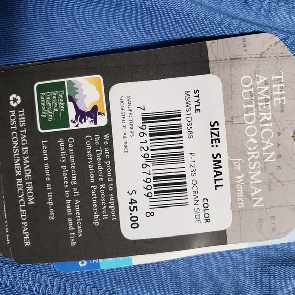 American Outdoorsman For Women Size Small Floral Activewear Shirt Pullover Blue. - Picture 4 of 12